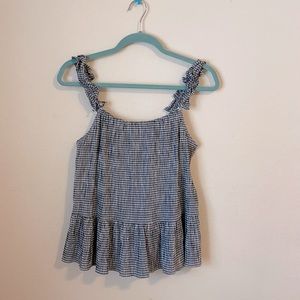 Madewell gingham babydoll tanktop